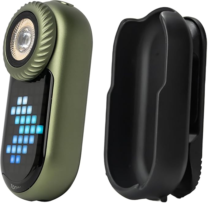 LOOPDOT EDC Flashlight (with DotClip) – Rechargeable Small and Powerful LED Flashlight with RGB Pixel Display, Interactive Games, Adjustable Brightness – Cool Gadget Gift for Kids & Adults (Green)