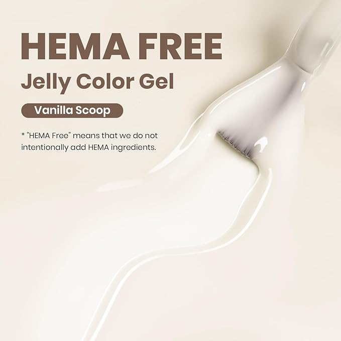 Beetles Vanilla Scoop White Gel Nail Polish - 15ML Full Size Milkshake White Nail Polish Neutral Jelly Gel Base Color Nail Concealer Sheer Translucent Effect Soak Off UV Nail Art DIY Manicure Gifts