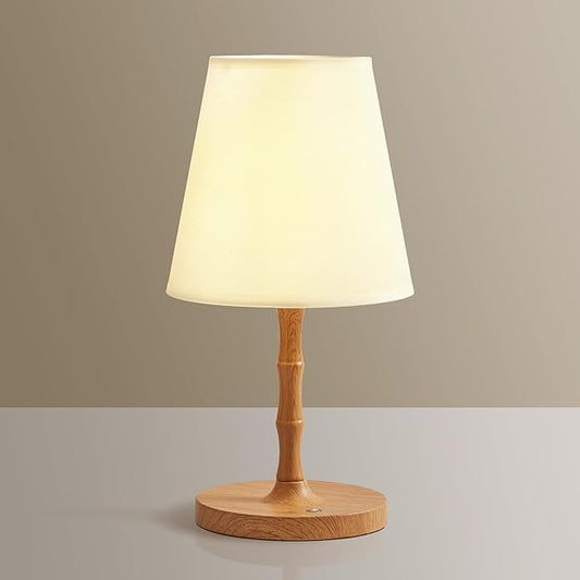 Table Lamp Bedside Desk Lamp,Cordless Rechargeable Battery Operated Lamps for Bedroom Night Stands,3 Colors Touch Dimmable Small Table Kitchen Lamps for Living Room,4000mAh LED (Fabric Shade)