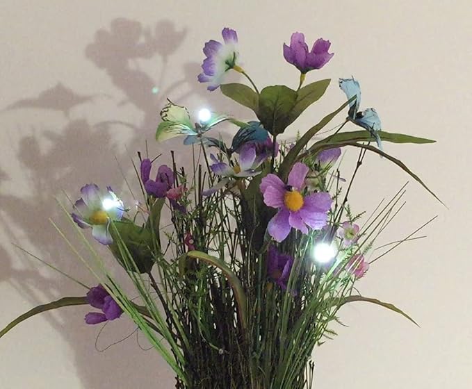 Glow Pack (Battery Powered) Floral Centerpiece Firefly, Lightning Bug, Fairy Lights. Patented to Mimic Real Fireflies: 8 White LEDs