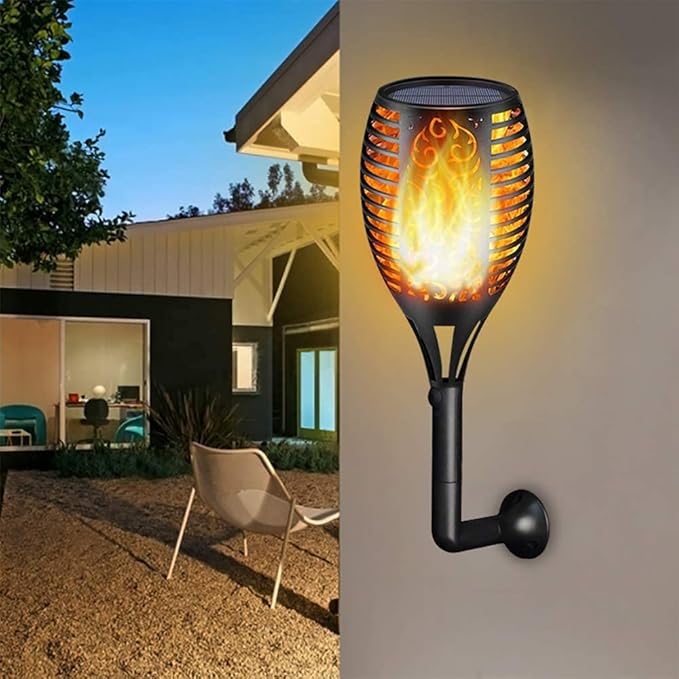 2 Pack Solar Light Outdoor (Super Larger Size) 96led Solar torches for outside,Ultra-Bright Solars Light with Flickering Flame,Auto Lighting Dusk to Dawn Landscape Patio Lights for Garden Decor