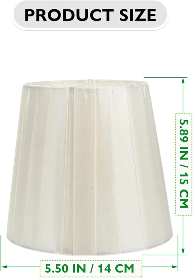 Vintage Decor Modern Lampshade Cloth Lamp Shade, Pleated Lamp Cover Clip on Lampshade Table Lamp Chandelier Shades for Home (Beige) Ceiling Light Shade Lamp Shades