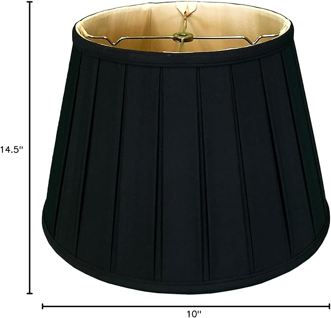 Royal Designs, Inc. Empire English Pleat Lamp Shade, BSO-724-14BLKGL, 10 x 14.5 x 10, Black