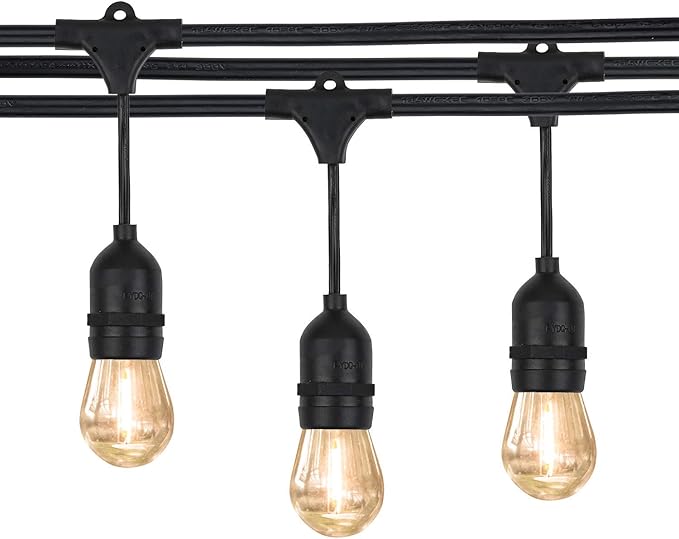KGC Plastic S14 Replacement LED Edison Bulbs -1W Equivalent to 10W 2200K, No Glass Shatterproof & Waterproof LED Bulbs for Outdoor String Light, E26 Base Vintage LED Edison Filament Bulb (15 Pack)