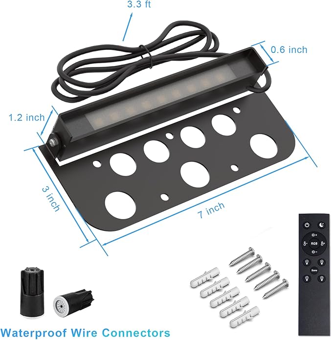 4 Pack RGBCW Retaining Wall Lights, 7 Inch Smart RGB LED Hardscape Lighting, APP/Remote Control, 5W 12V AC/DC Low Voltage Outdoor Step Light, Waterproof Color Changing Landscape Lighting, ETL