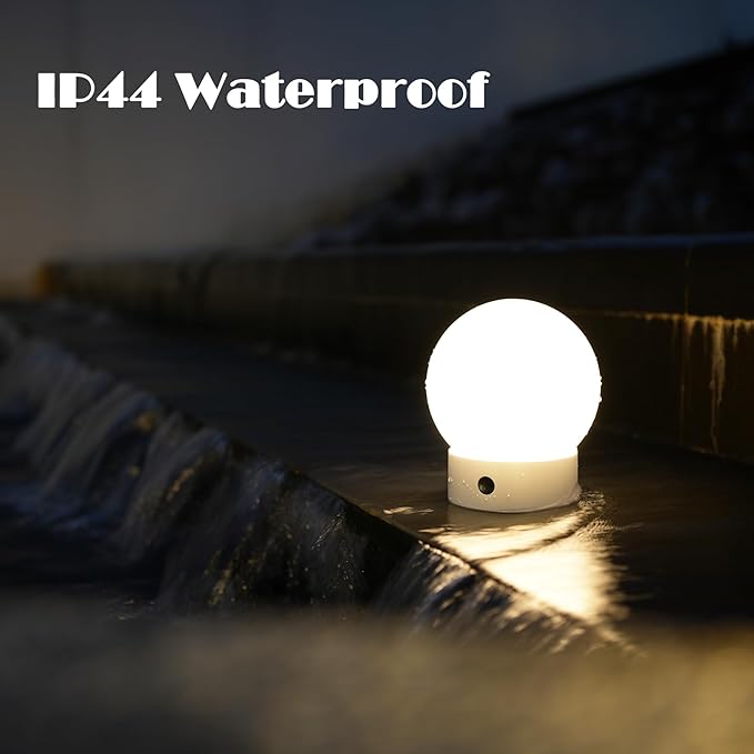 Small Cute Cordless Table Lamp Rechargeable, Battery Operated Shower Lamp Waterproof, Touch Dimmable Globe Ambient Light for Outdoor/Bedside/Patio/Dining (Green)