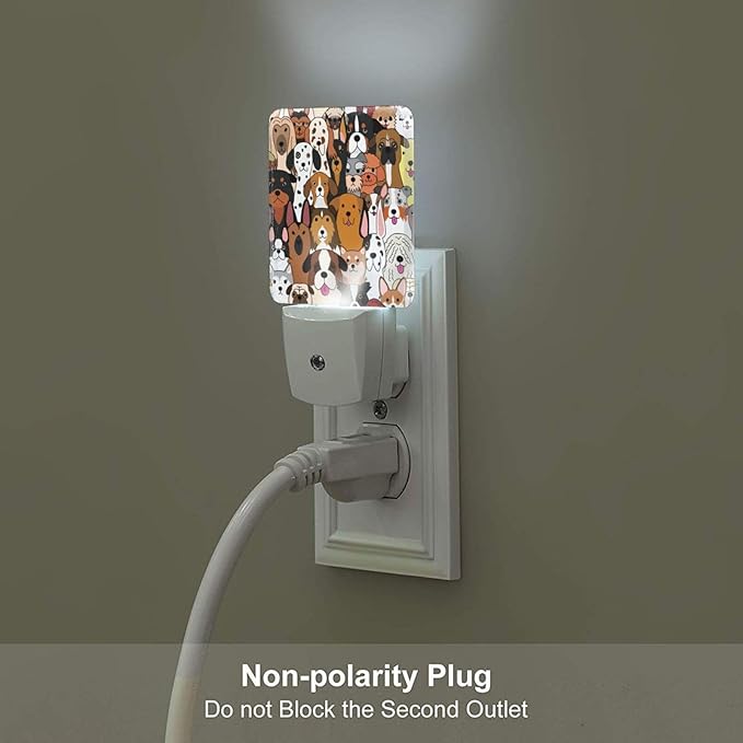 Cute Dog Night Light,Plug Into Wall Decor for Stairway,Hallway,Kitchen,Dusk to Dawn Sensor Nightlights for Boys/Girls/Women/Men Room Gifts