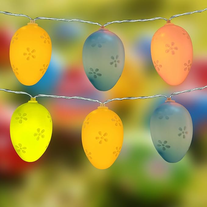 Easter Egg Lights Battery Operated 6.9ft 10 LED Egg Fairy String Lights with Timer, Pastel Easter Lights for Home Bedroom Party Tree Wedding Wreath Indoor Outdoor Spring Decor