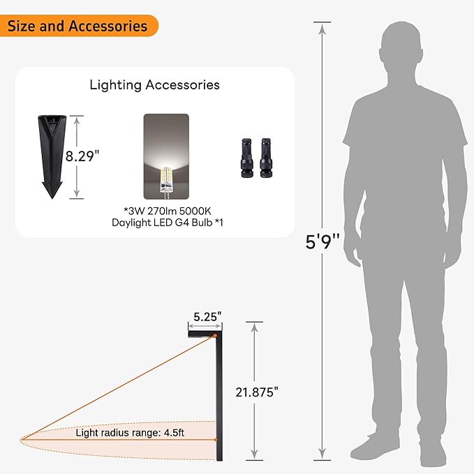 Gardenreet Brass Low Voltage Landscape Path Lights, Black Wired Pathway Lights, Outside IP65 LED Bronze L Shape Driveway Lights for Backyard Garden House with 3W 270LM 5000K G4 Bulb 12 Pack