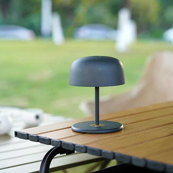 Portable Wireless LED Desk Lamp, USB Rechargeable Dimmable Table Lamp, Adjustable Length with Touch Control, Battery Powered for Romantic Dinners, Restaurants, and Outdoor Camping (Grey)