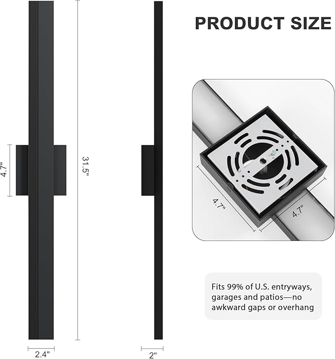 LamQee 31.5 In Aluminum Long Outdoor Wall Light, 3000K 2000LM Integrated LED Waterproof IP65, Linear Modern Exterior Lighting Fixtures Wall Mount Outside Sconce for House Porch Patio Garage Front Door