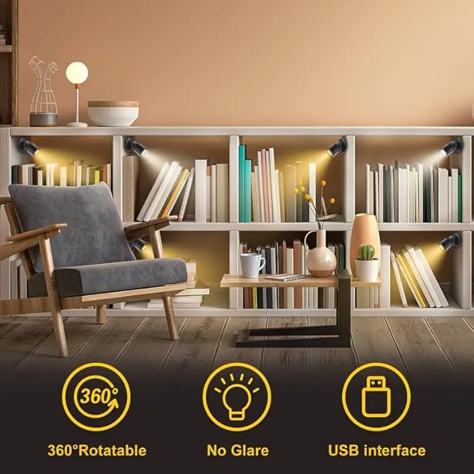 USB Powered Mini Spotlights for Displays 2-Pack – 5V Small LED Spot Lights Indoor, 7 Color Options, Compact USB Spotlight for Display Cases, Shelves, Cabinets, and Artwork (2PACK Red)