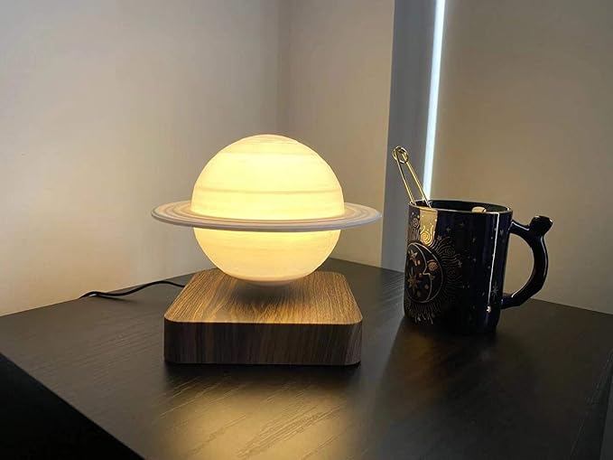 ACEDOAMARE Night Light Moon Light Magnetic Floating Planet Lamp Interior 3D Print LED Bedside Nursing Creative Gift Table Lamp (18cm Mars)