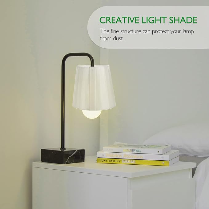 Cloth Lamp Shade, Pleated Lamp Cover Clip on Lampshade Table Lamp Chandelier Shades for Home (White)