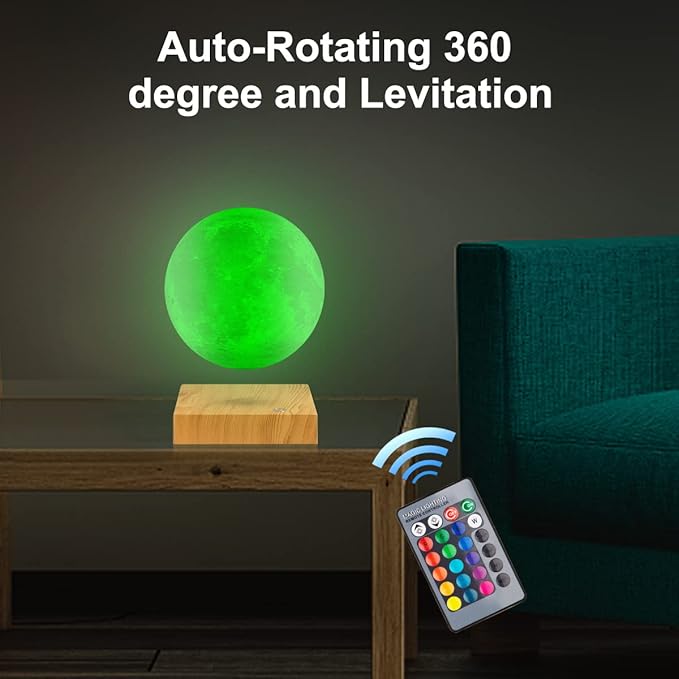 VGAzer Levitating Moon Lamp- Energy Efficient for Home Office Decor, Floating Magic Desk Lamp or Night Light
