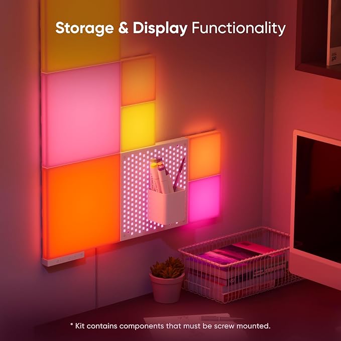 Nanoleaf Smart LED Light Panels 6 Pack, Blocks Squares Wall Lights with Music Sync, WiFi Smarter Kit RGBW Gaming Lights Compatible with Alexa, DIY Wall Decor Light for Bedroom