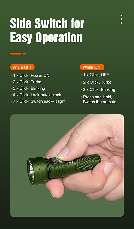 LUMINTOP GT Nano 3.0 Keychain Flashlight 700 Lumens Mini Flashlight 400 Meters Beam Distance Built-in USB-C Charging 10280 Li-ion Battery (Green)