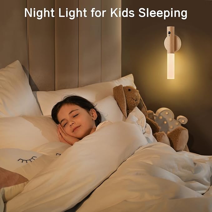Montford Battery Operated Wall Sconces, Motion Sensor Night Light Magnetic Wall Light Rechargeable Wall Sconce, Peel and Stick Sconce Lights for Bedside Stair Hallway