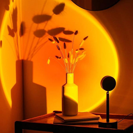 Sunset Lamp Projector for Home Décor & Photography Ambient LED Night Light Lamp with USB Charging Cord- 180-Degree Rotating Romantic UFO Sunset Lamp for Selfies Christmas Home Parties
