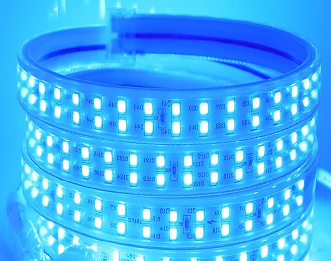 SUYOOULIN LED Strip Lights, High Voltage AC110V-130V 26ft/8m Super Bright 32000LM Waterpoof IP68 2835 180 LEDs/m LED Light Strips for Home Garden Outdoor Decoration(Ice Blue)