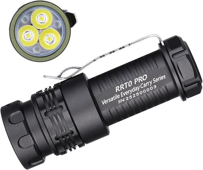 JETBeam RRT0 PRO led Flashlight,1680 Lumens flashlights high lumens Equipped with 3 High-Brightness LED with RGB Light IP68 Portable Pocket Clip Magnetic Flashlight for Camping, Checking,Emergencies