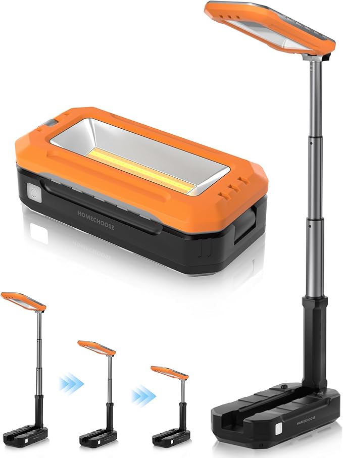 LED Work Light, Rechargeable Work Light with Magnet Base & Hanging Hook, 7000mAh Battery, Cordless Portable Work Lights, Small Bright for Car Repairing & Mechanics, Emergency, Outdoor