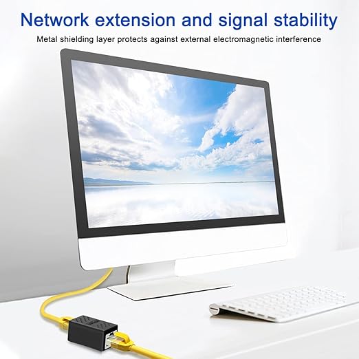 3 PCS Gigabit RJ45 Coupler, Ethernet Extender Connector in Line Coupler for Cat8/Cat7/Cat6/Cat5e/Cat5 Ethernet Cable Extender Adapter Female to Female (Black)