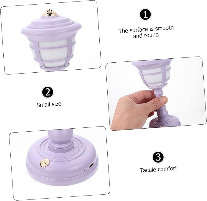 NUOBESTY Retro Palace Lantern Ornaments Bedside Lamp USB Rechargeable Nightstand