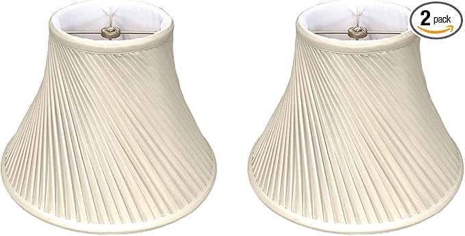 Royal Designs, Inc. Twisted Pleat Basic Lamp Shade, BS-717-16BG-2, White, 7 x 16 x 12, Set of 2
