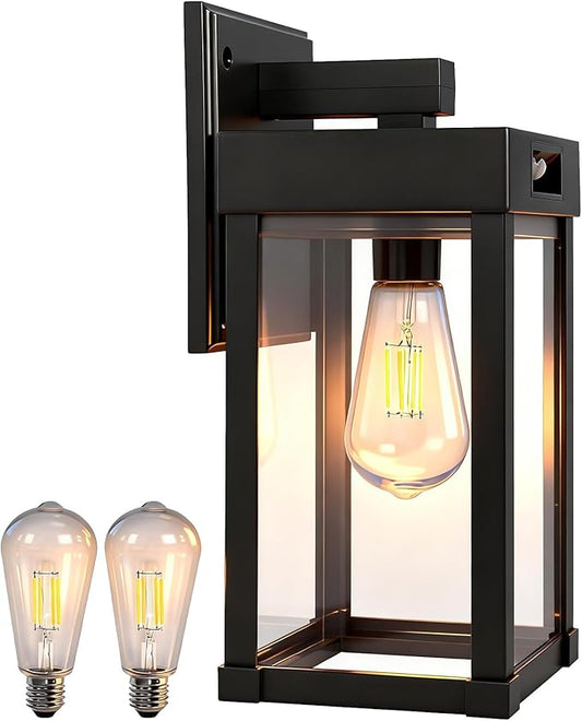 Solar Wall Lights Outdoor, Motion Sensor Sconce with 3 Lighting Modes, Dusk to Dawn Exterior Porch Light fixtures, Wall Mount Lantern Outside Waterproof for Garage Patio Yard Garden