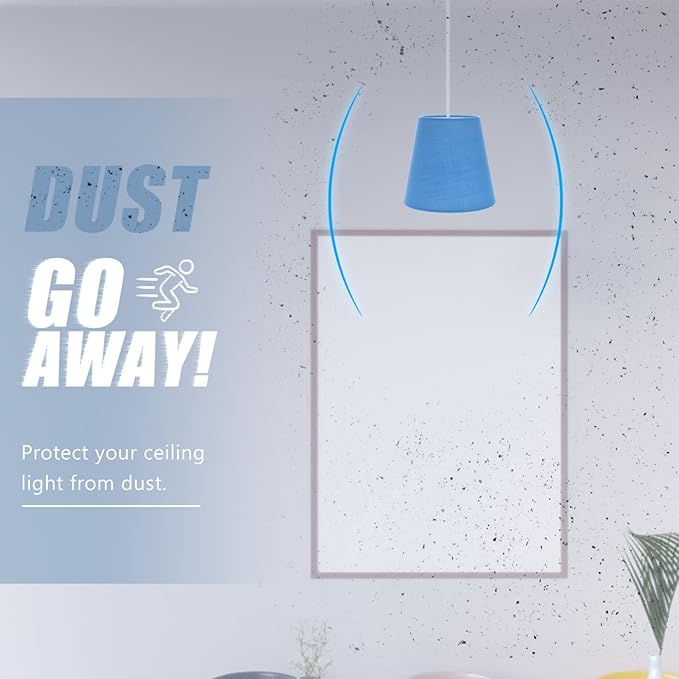 Lurrose Barrel Fabric Lampshade Cloth Lamp Shade Wall Lamp Covers Replacement Lamp Shade for Table Floor Pendant Lamp, Blue