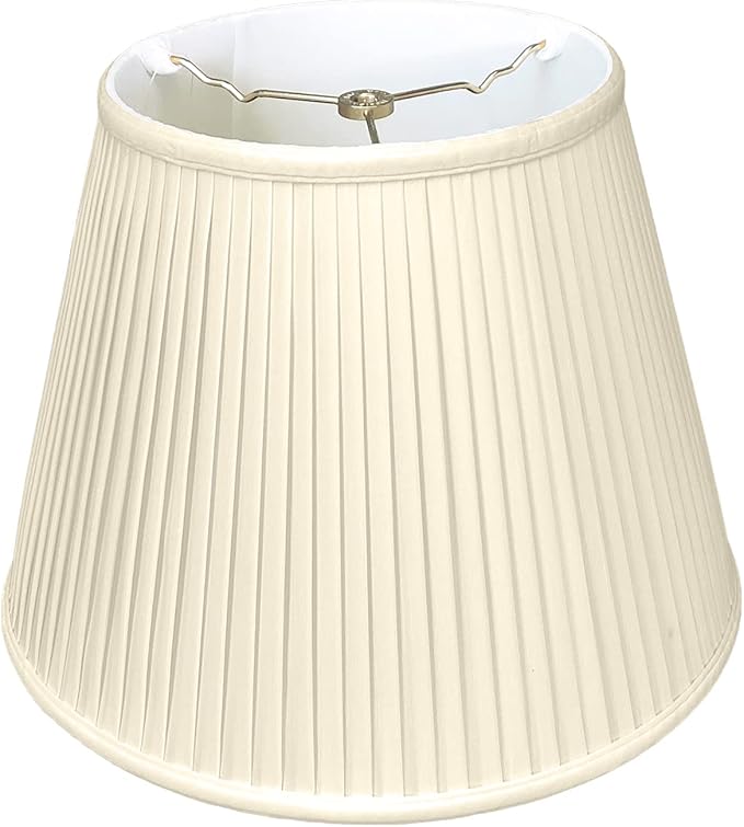 Royal Designs Deep Empire Side Pleated Basic Lamp Shade, Beige, 7.5" x 12" x 9.5, BS-729-12BG