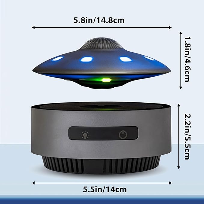 UFO Magnetic Levitation Bluetooth Speaker, Playing Music & Automatic Floating in The Air, HiFi Speaker with Bluetooth 5.0, 3D Sound, Cool Tech Gadgets for Men, Unique Gifts for Home Office Décor