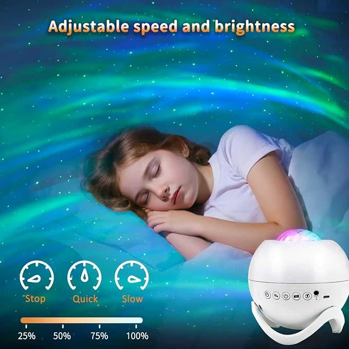 Star Projector Galaxy Projector for Bedroom, White Noise Bluetooth Speaker Northern Lights Projector, Suitable Gaming, Home Theater, Adult, Christmas Mood Night Light