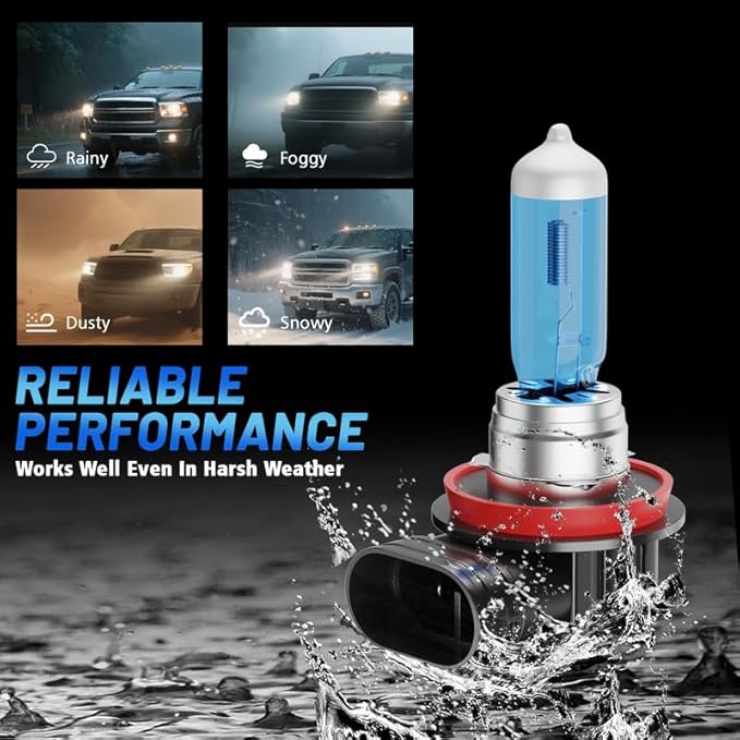 Halogen Headlight Bulbs Fit For Jeep Grand Cherokee 2018-2021, High Low Beam Bulbs Combo, 100W 6000K White 300% Brightness, Plug and Play, 4-Pack