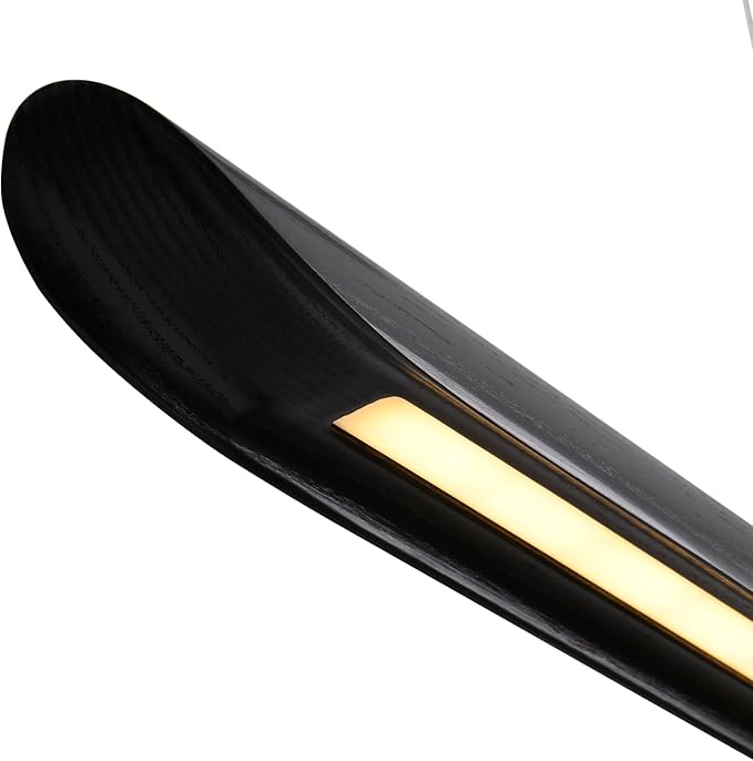 55" Modern LED Linear Pendant Light,Dimmable Kitchen Island Light 40W LED lsland Lights for Kitchen,Adjustable Linear Chandelier for Dinning Room Light Fixture, Bar, Pool Table Light Black Wood Finish