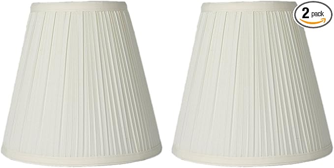 Urbanest Mushroom Pleated Hardback Lamp Shade 5x9x8.5 Inch (Spider) (Eggshell, Set of 2)