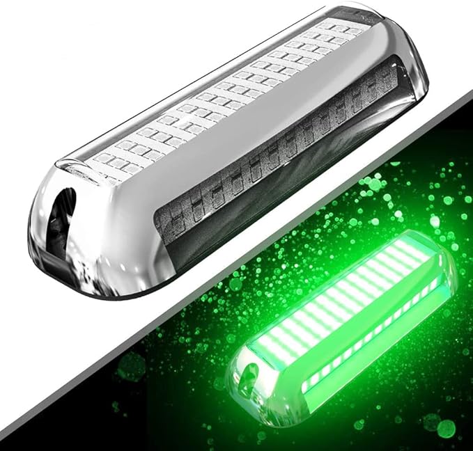 HUSUKU SOOP3 Plus (2.0) 84LED 3000LM 180° Marine Led Underwater Boat Light, 10-36V Boat Under Water Lights, Upgraded IP68 Waterproof 316 Stainless Transom Mount Cockpit Yacht Interior Light, 1PCS