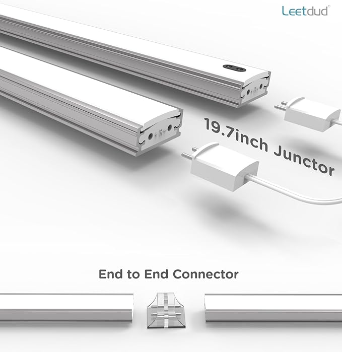 Hand Wave Under Cabinet LED Lighting Plug in, 20 Inch 4-Pcs Dimmable Linkable Ultra Thin Aluminum Alloy Housing, 4000K Natural White Motion Sensor Counter Lights for Kitchen, Shelf, Cupboard