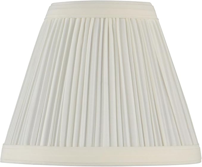 Aspen Creative 33121-6 Small Pleated Empire Shape Chandelier Clip-On Lamp Shade, Off White, 3" Top x 6" Bottom x 5" Slant, 6 Pack