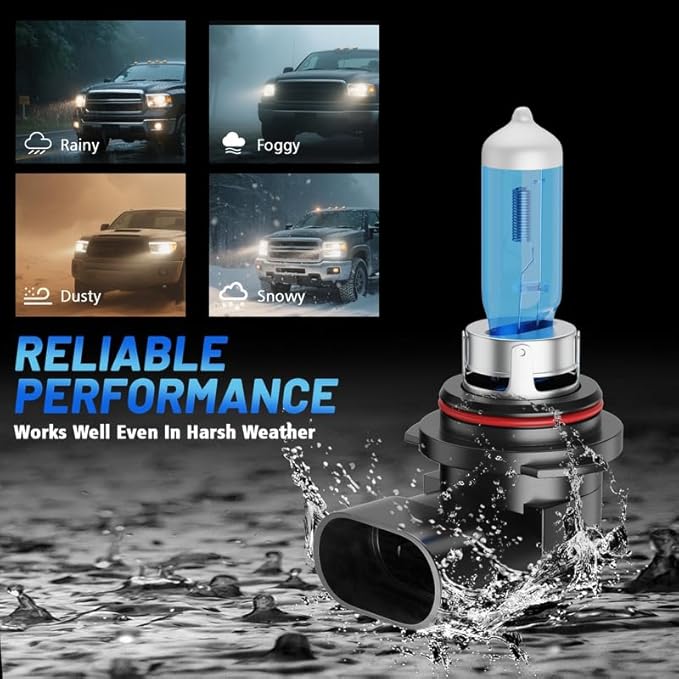 Halogen Headlight Bulbs Fit For Chevy Silverado 1500 2500 3500 1999-2006, High Low Beam Headlamp Bulbs Combo, 100W 6000K White 300% Super Bright, Plug and Play, 4-Pack