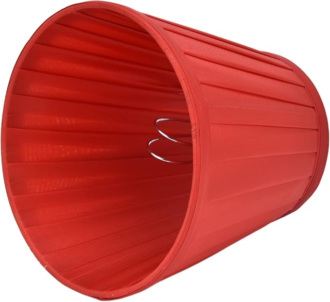 Small Lamp Shades Set of 2, 3.6x5.6x5.1 Inches Pleated Fabric Sconce Lampshades Modern Clip On Chandelier Shades Cover for E14 Bulb, Table Lamps, Floor Lamps (Red)