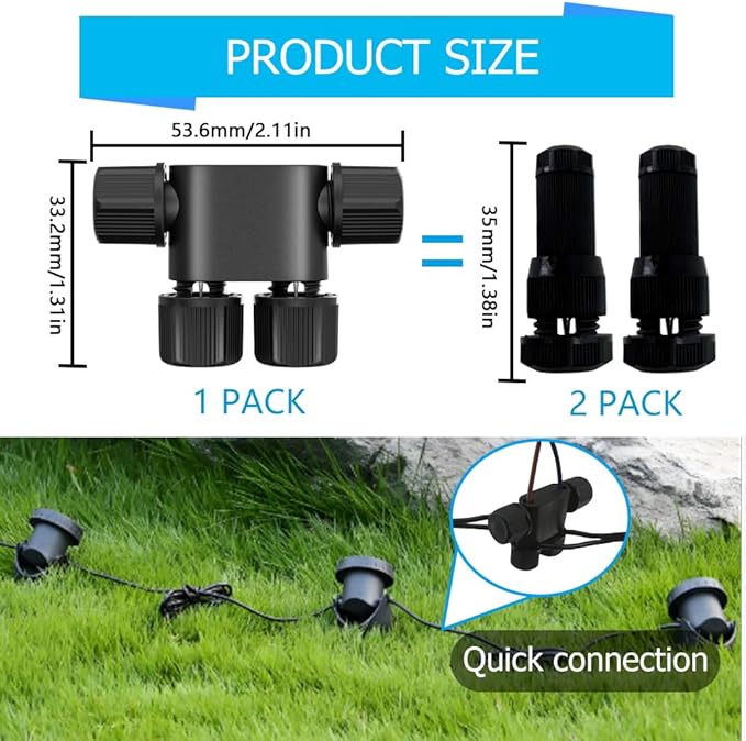 NETEHA 24 Pack Low Voltage 12-18 Gauge Wire Connectors for Landscape Lighting, Pathway Lights, Outdoor LED Lights