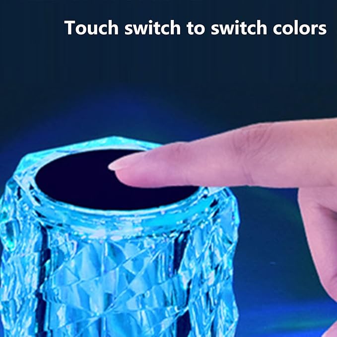 MIFXIN Crystal Table Lamp RGB 16 Colors Changing Remote Control Diamond Crystal Lamp USB Charging Touch Light Decorative Acrylic LED Desk Lamp for Bedroom Living Room Dinning Table Decor