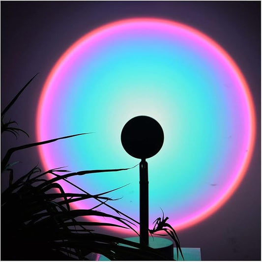 Jensense Rainbow Sunset Projector Lamp Unique Blue Pink Glow Create Magic Aurora Like Ambiance on Wall Ceiling Mood Lighting Home Decor Photography Relaxation