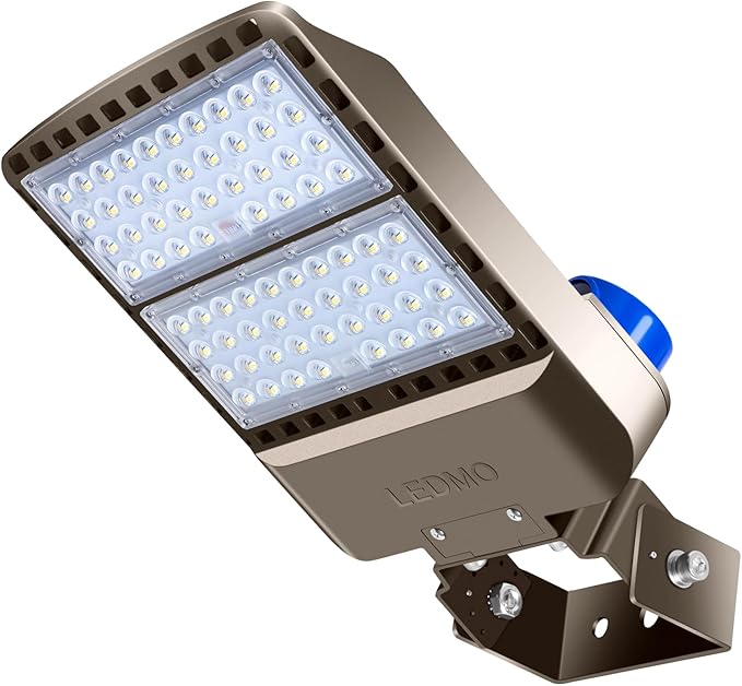 ledmo LED Parking Lot Lights Adjustable Trunnion Mount 200W Dusk to Dawn Outdoor Lighting with Photocell Flood Area Lights 5000K Commercial Wall Mount IP65 Led Shoebox Lighting