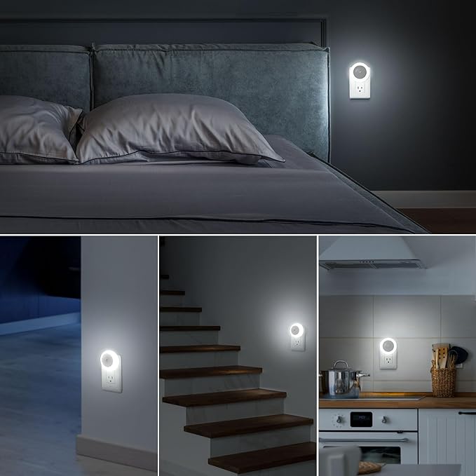 Night Lights Plug into Wall, Night Light, Dusk to Dawn Sensor, White Led Night Light 0.5W, 2 Pack Nightlight for Adults, Bedroom, Bathroom, Hallway, Kitchen