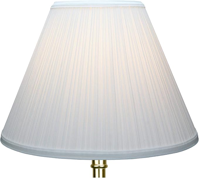 FenchelShades.com Set of 2 Lampshades 6.5" Top Diameter x 15" Bottom Diameter x 11" Slant Height with Washer (Spider) Attachment for Lamps with a Harp (Pleated Mushroom White)