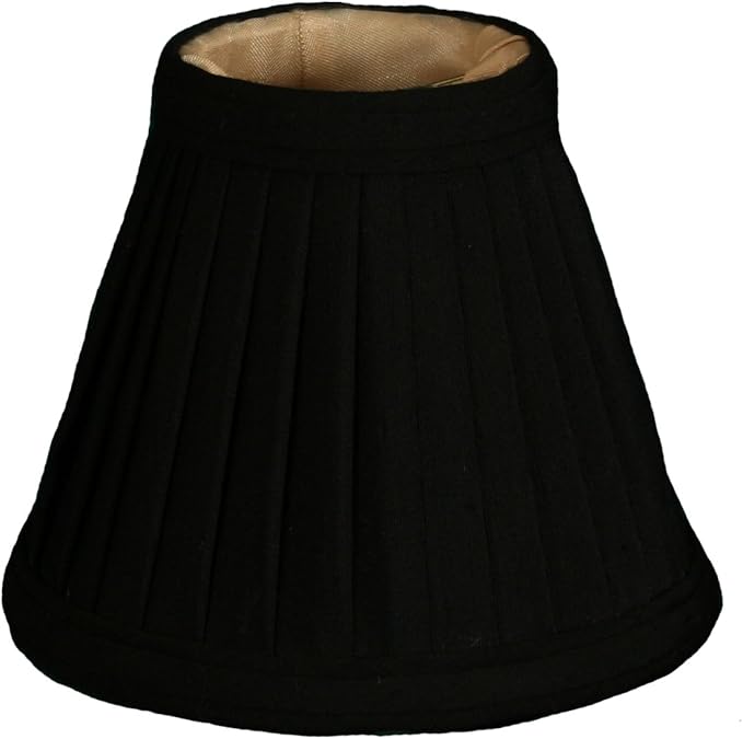 Royal Designs, Inc. CS-111BLK/GL Pleated Empire Chandelier Shade, 2.5 x 5 x 4.25, Black with Gold