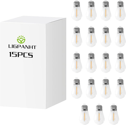 S14 LED Replace Light Bulbs for Patio String Light Shatter-Resistant Waterproof Hanging Light Bulbs for Outdoor String Lights Base E26 (15)